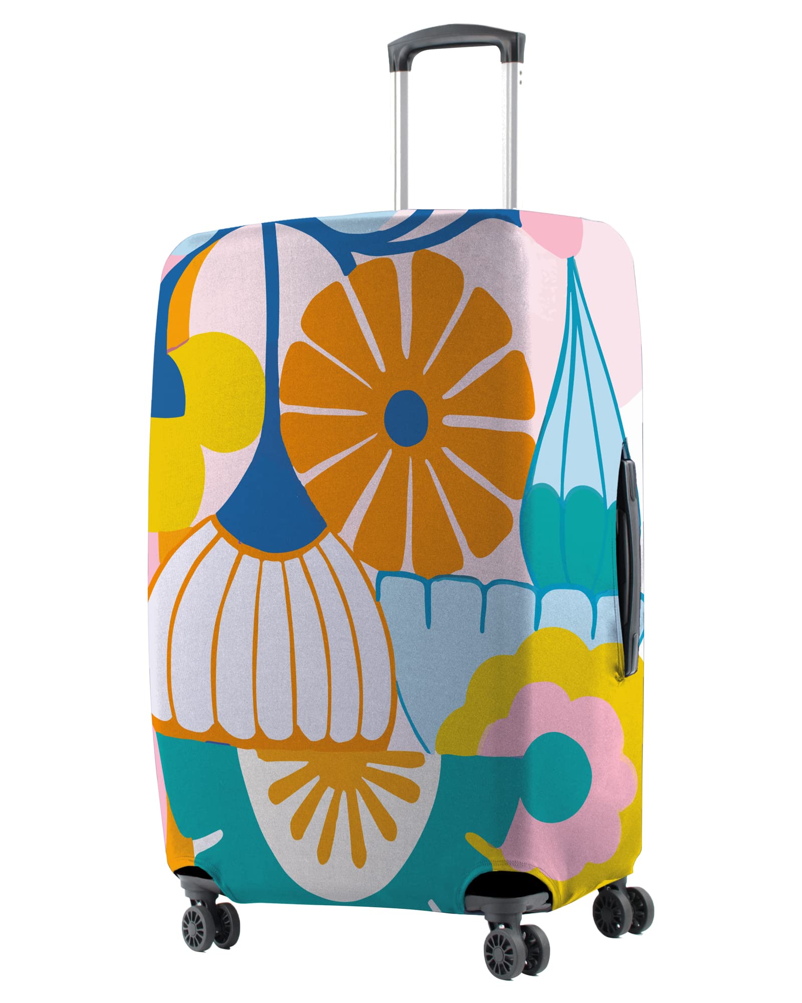 Polyester 65 (24 Inch) Medium Protective Luggage Cover - Pink Beach Design