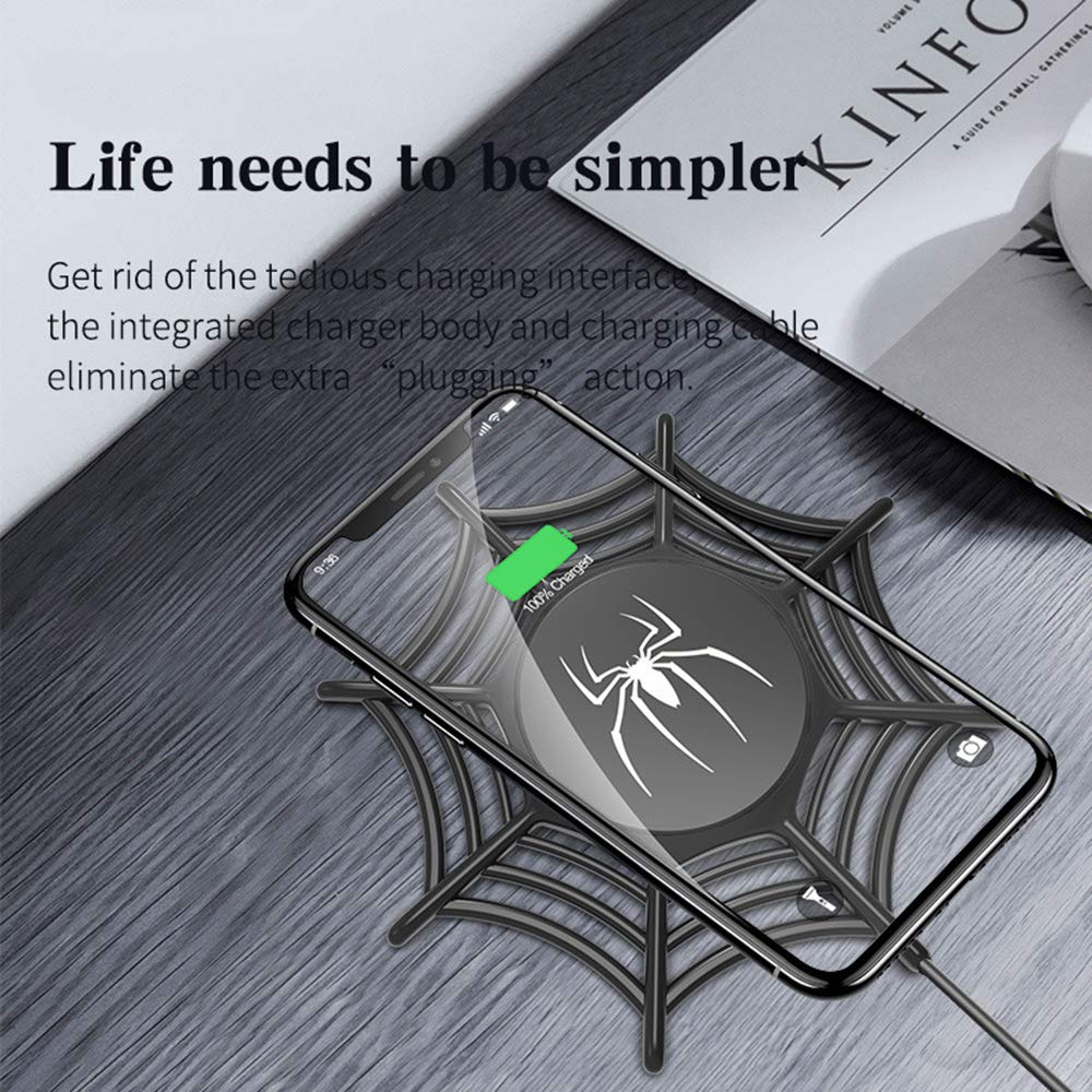 Fast Caricabatterie Wireless,7.5W Wireless Charging Pad per iPhone XS Max/XR/XS/X/8/8+,10W per Samsung S9/S9+/S8/S8+,5W per Altri dispositivi compatibili Qi, Black