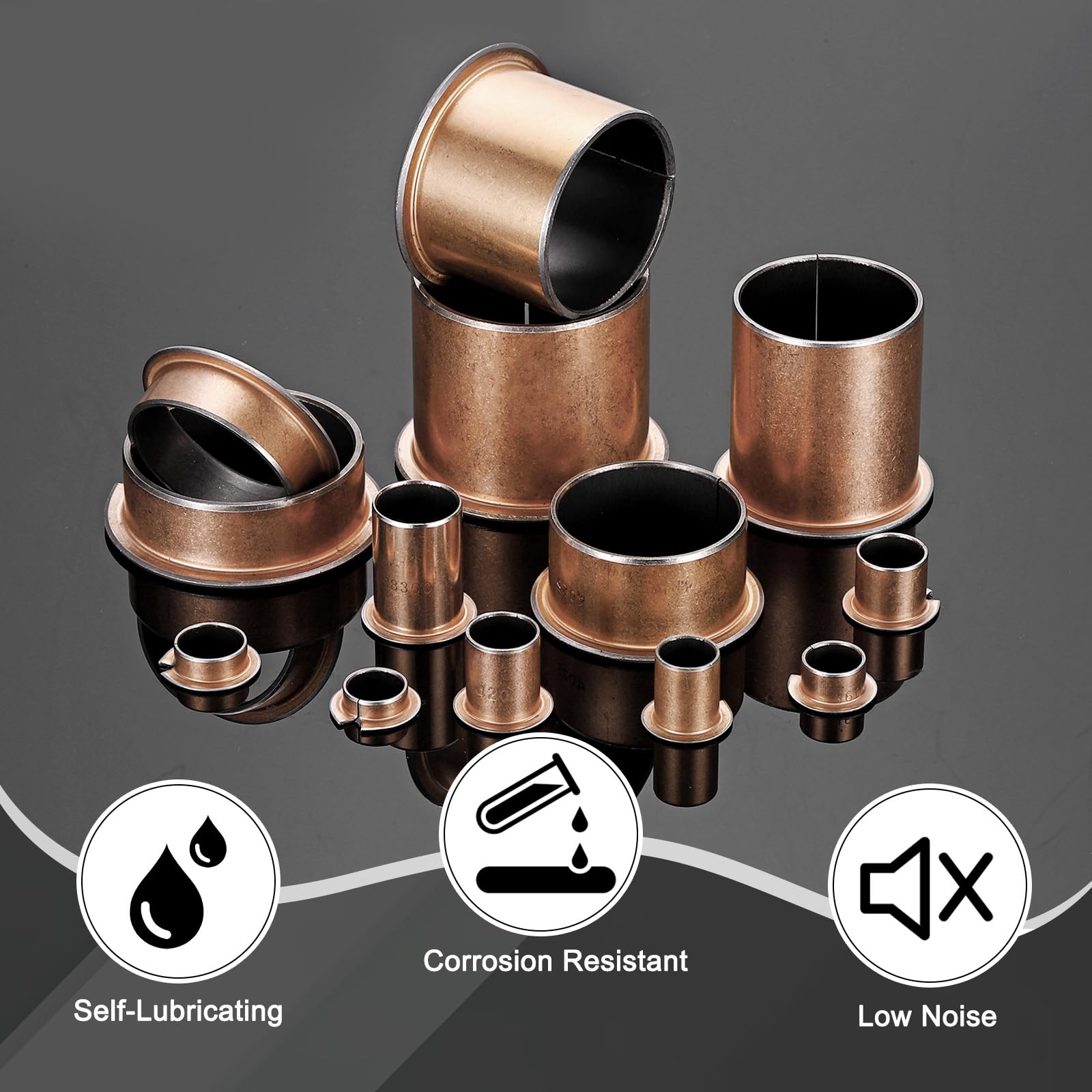 QUARKZMAN Cuscinetto a manicotto flangiato 15 Pz 16mm Foro x 18mm OD