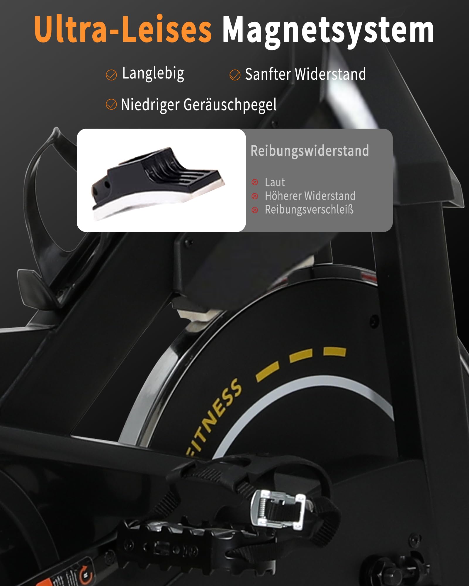 ISE Heimtrainer Fahrrad mit LCD Display & Herzfrequenzmonitor für Zuhause, Ergometer Fahrrad Indoor Bike Fitnessbike Heimtrainer mit Halterung und Einstellbarer Widerstand