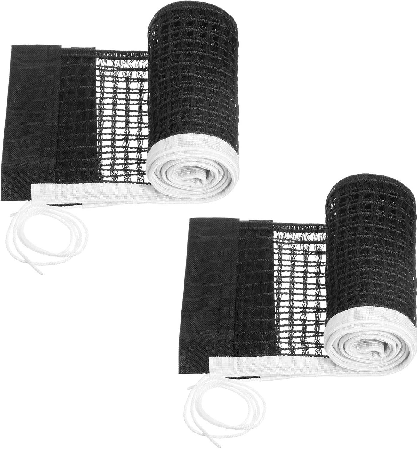 2-Pack Durable Nylon Table Tennis Net Replacement - Portable Ping Pong Nets for Indoor/Outdoor, Adjustable Tension, 70.87" x 5.91"