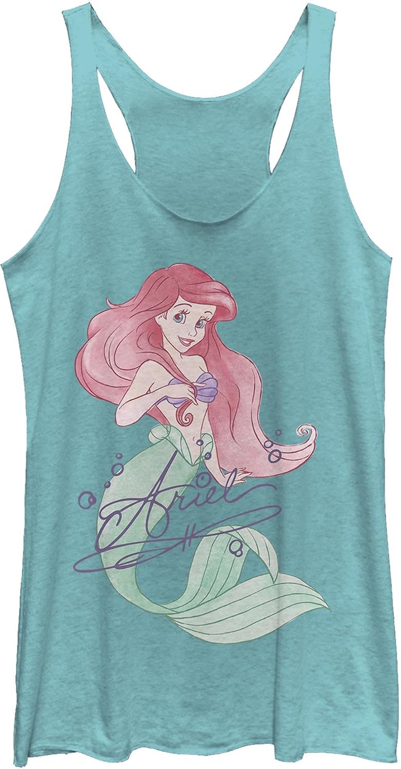 Women's The Little Mermaid Ariel Watercolor Signature Racerback Tank Top