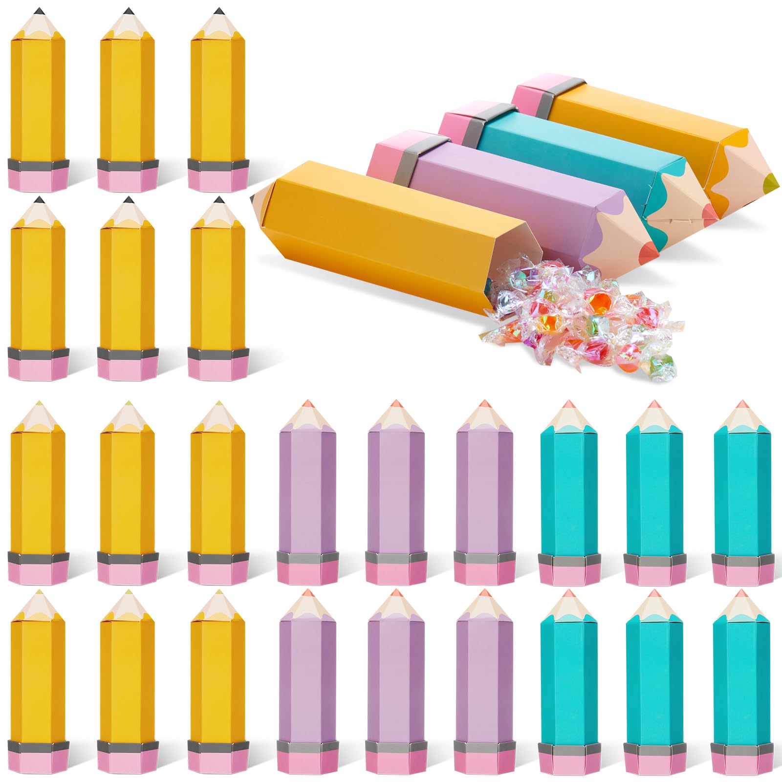 Feifeiya 24 Pcs Back to School Teacher Gift Boxes Bulk, Colorful — image 1