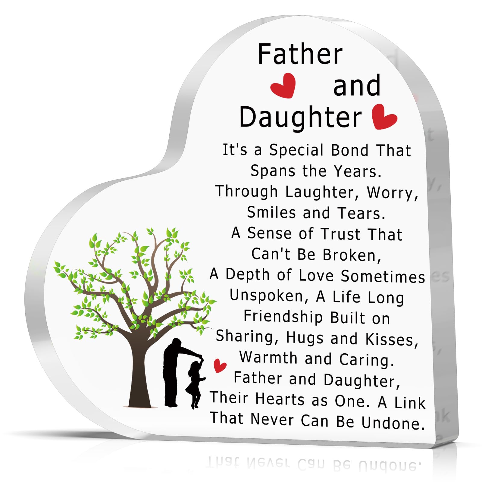 Dad Birthday Gift from Daughter Plaque Sign Best Dads Ever Gifts Dad Gifts from Daughter Fathers Day Christmas Sentimental Present for Father Step Bonus Dads Daddy Papa Acrylic Keepsake New Daddy Gift