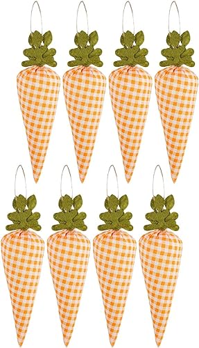 Guirnalda de zanahorias de Pascua, 8 unidades, guirnalda de zanahorias, manualidades, mini zanahorias artificiales para decoración de fiesta de