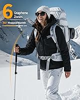 Vista 5 de Wulcea Chaqueta térmica de grafeno para mujer forrada de piel con batería de gran capacidad