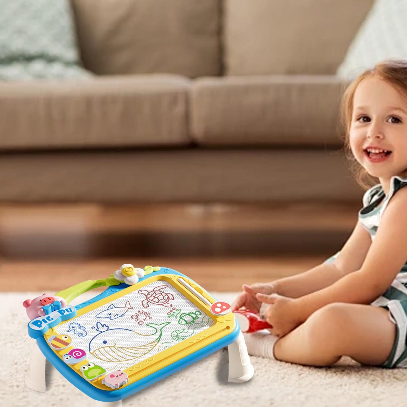 Tablica magnetyczna doodle, tablica magnetyczna dla dzieci | Tablica z rysunkami doodle z 2 długopisami,Wielofunkcyjne edukacyjne zabawki do wczesnej nauki, tablica w rozmiarze