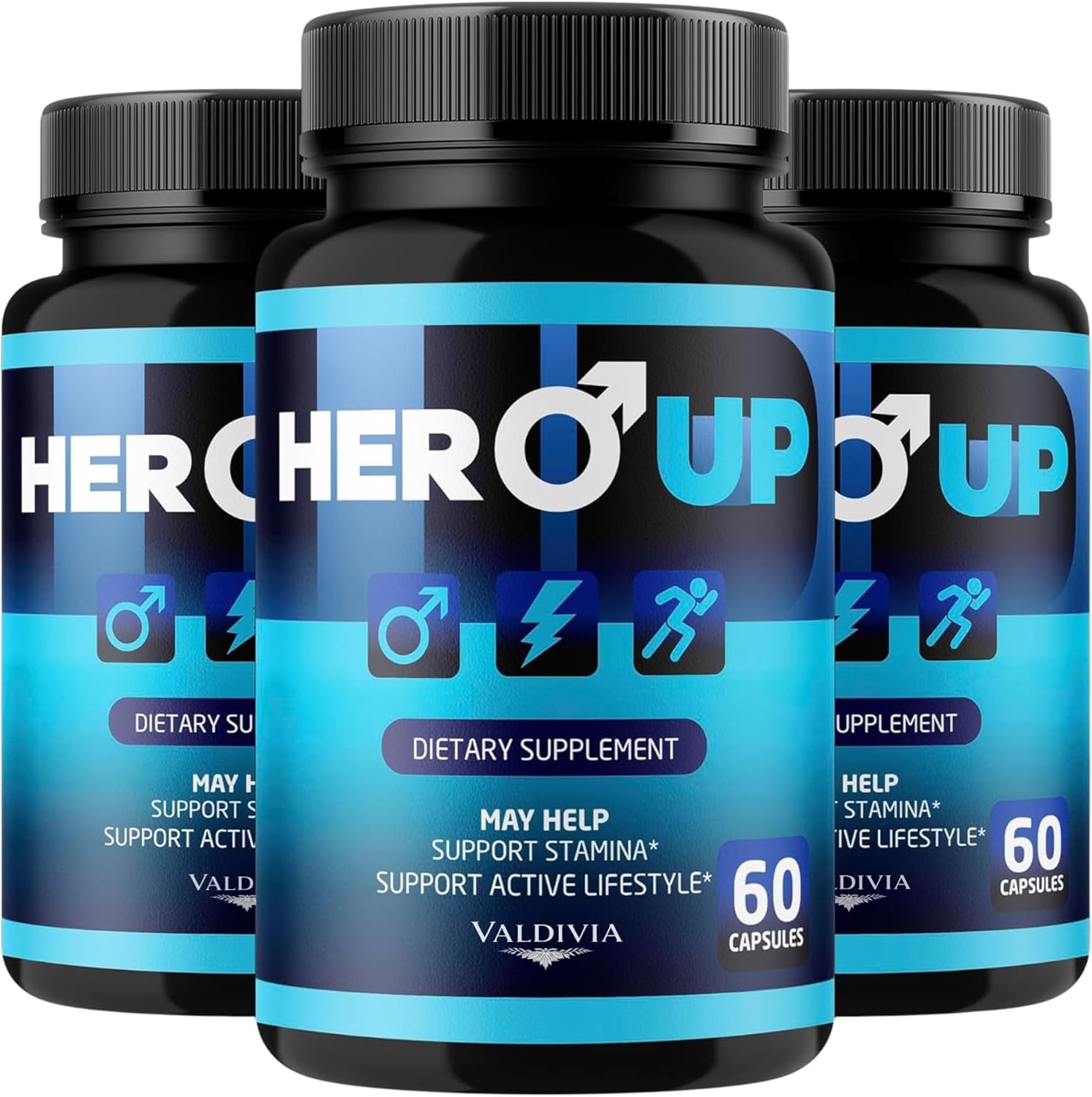 (3 Pack) Hero Up Capsules - Official HeroUp Supplement Pills For Men - Maximum Strength Energy Support, All Natural Hero Up Vitamins Support For Overall Health & Wellness, 180 Capsules For 3 Months