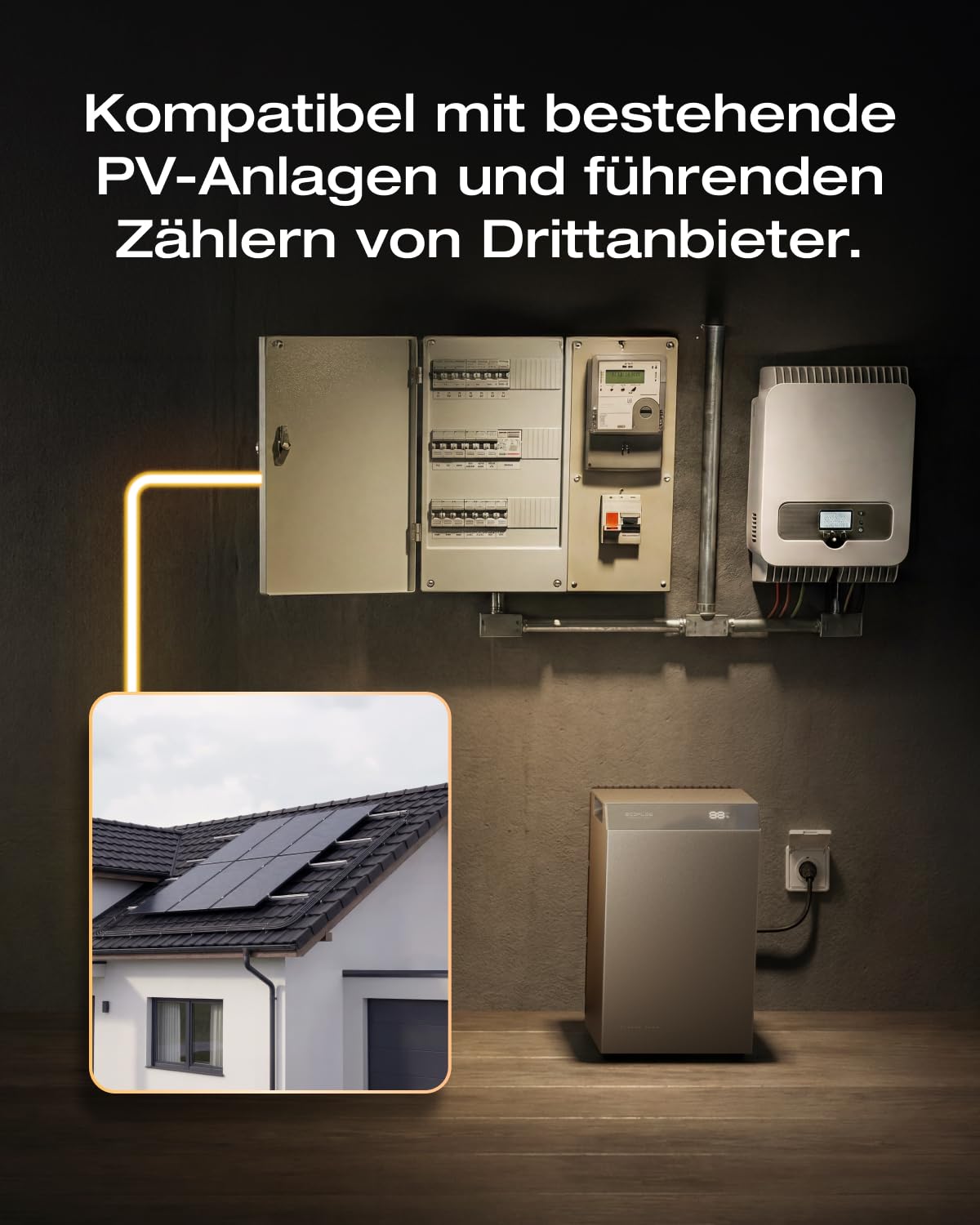EcoFlow STREAM AC 5000 Balkonkraftwerk mit Speicher 5024 Wh 0% VAT | Solarspeicher Kompatibel mit allen Balkonkraftwerke, 3000 W Ausgangsleistung, erweiterbar bis zu 90 kWh, Energiemanagement