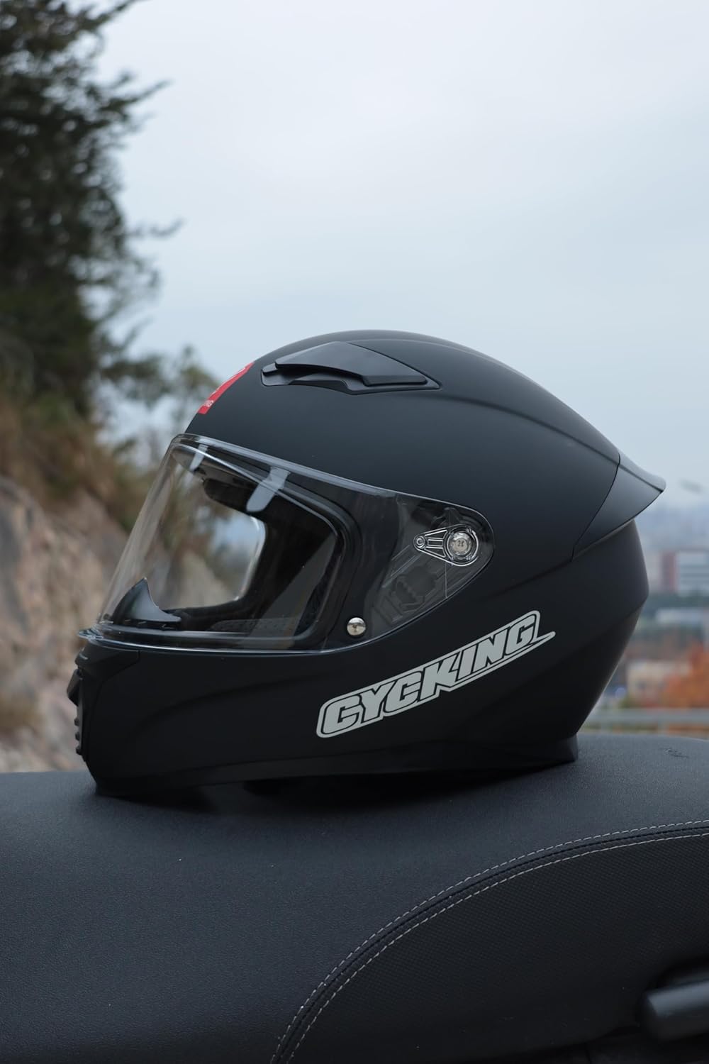 Full Face Motorcycle Helmet, DOT Approved Street Bike Helmet for Adults Men Women, ABS Shell with Visor, Removable Liner, Quick Release Buckle, Bluetooth-Ready Speaker Pockets, M-3XL