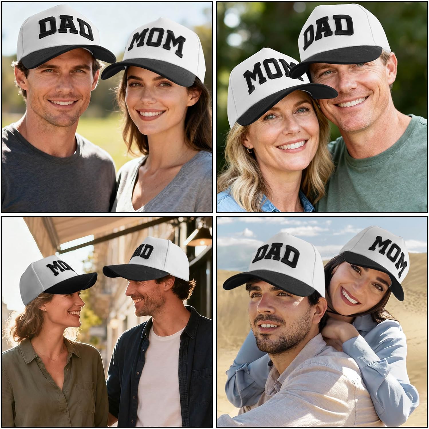 Embroidered Mom and Dad Hats for Women Men, Adjustable Parents Gifts for Couples - Image 6