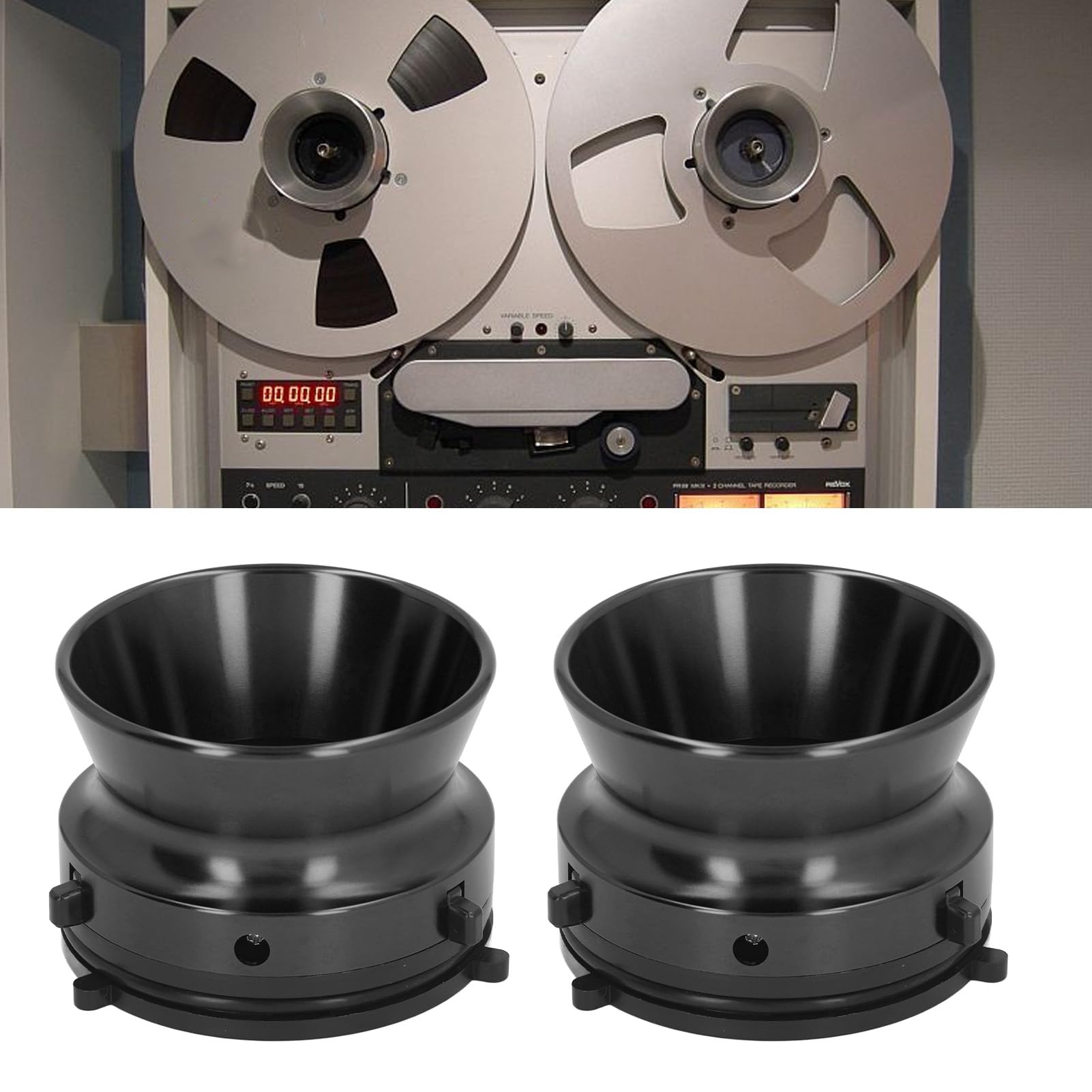 Adaptadores de cubo NAB de mtlavismo NAB Dispositivo de carga universal Premium Ideal para Studer Revox Akai TEAC y otros jugadores de carrete a jugadores de 10 pulgadas (Noir)