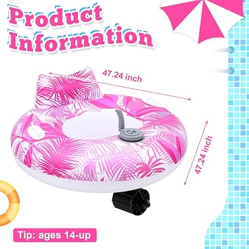 Motorized Pool Float for Adults, Electric Inflatable Pool Lounger with Motor Backrest Cup Holder Pusher Handles and Pump, Battery Powered Float Chair for Summer
