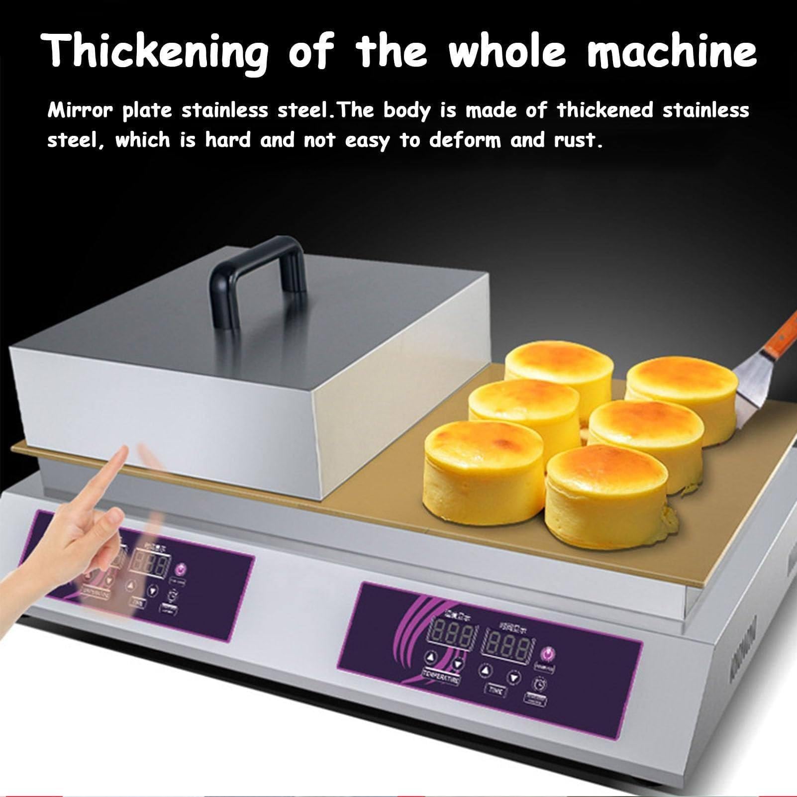 Macchina per Waffle e Pancake Commerciali, Piastra per Pancake Antiaderente Spessa 6 mm, per ristoranti, Bar e Negozi Doublehead