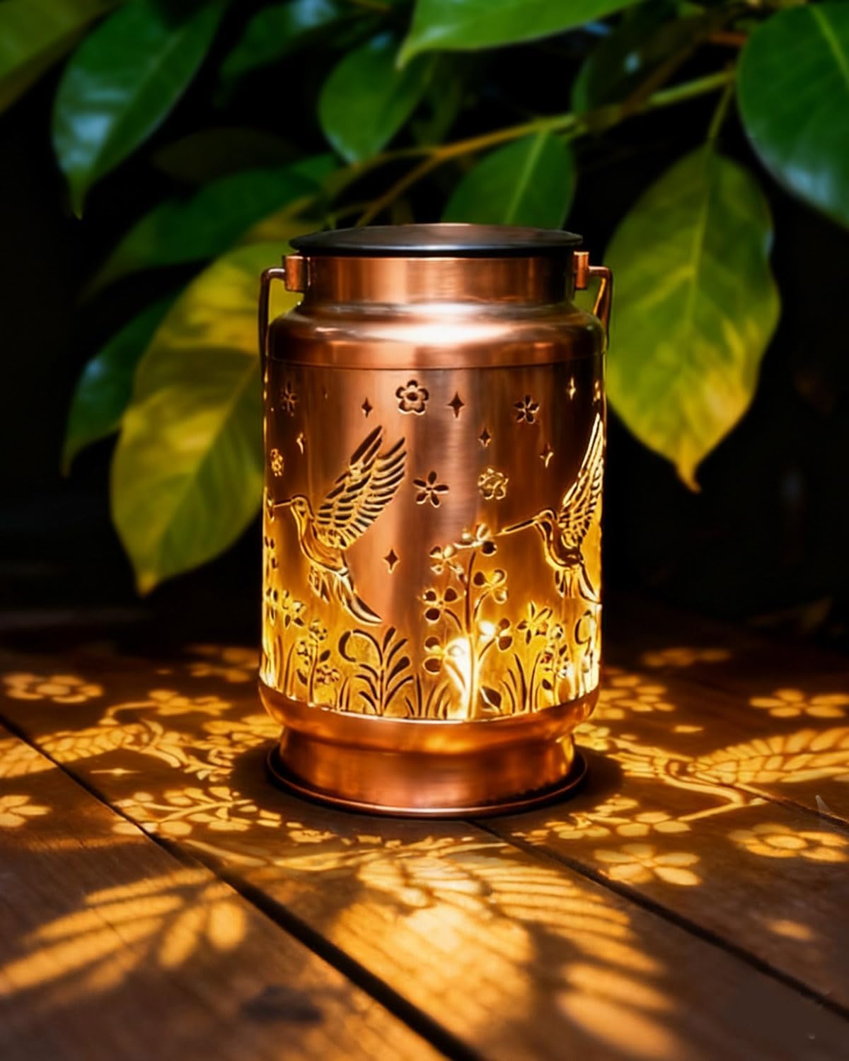 Solar Lanterns Outdoor Hanging, Hummingbird Hollowed-Out Metal Decor Lights, Waterproof LED Garden Lantern for Patio Yard, Gifts for Women Mom Grandma(Hummingbird) - CHUMJOYA