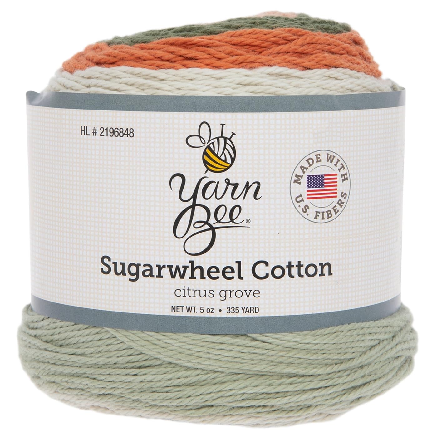Hobby Lobby Yarn Bee 3 - Light Yarn for Crocheting & Knitting – Soft Yarn Skein – 335 Yards of Cotton Yarn for Crocheting Blankets, Hats, & More – Craft Supplies for Handcrafting, Citrus Grove