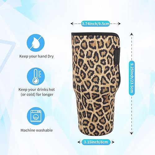 Miniatura 10 de AJLTPA Fundas aisladas de neopreno reutilizables, idea para vaso de 40 onzas con asa (solo mangas para tazas) (margarita)