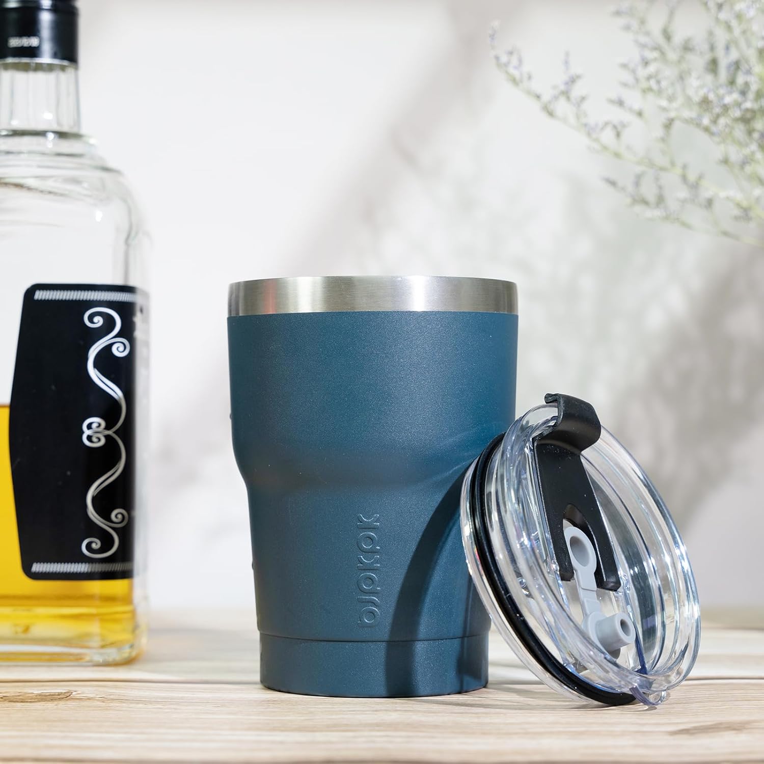 BJPKPK Tumbler With Handle 10oz Stainless Steel Insulated Tumbler Mugs With Lid And Straw For Women And Men,Navy Blue - Image 5