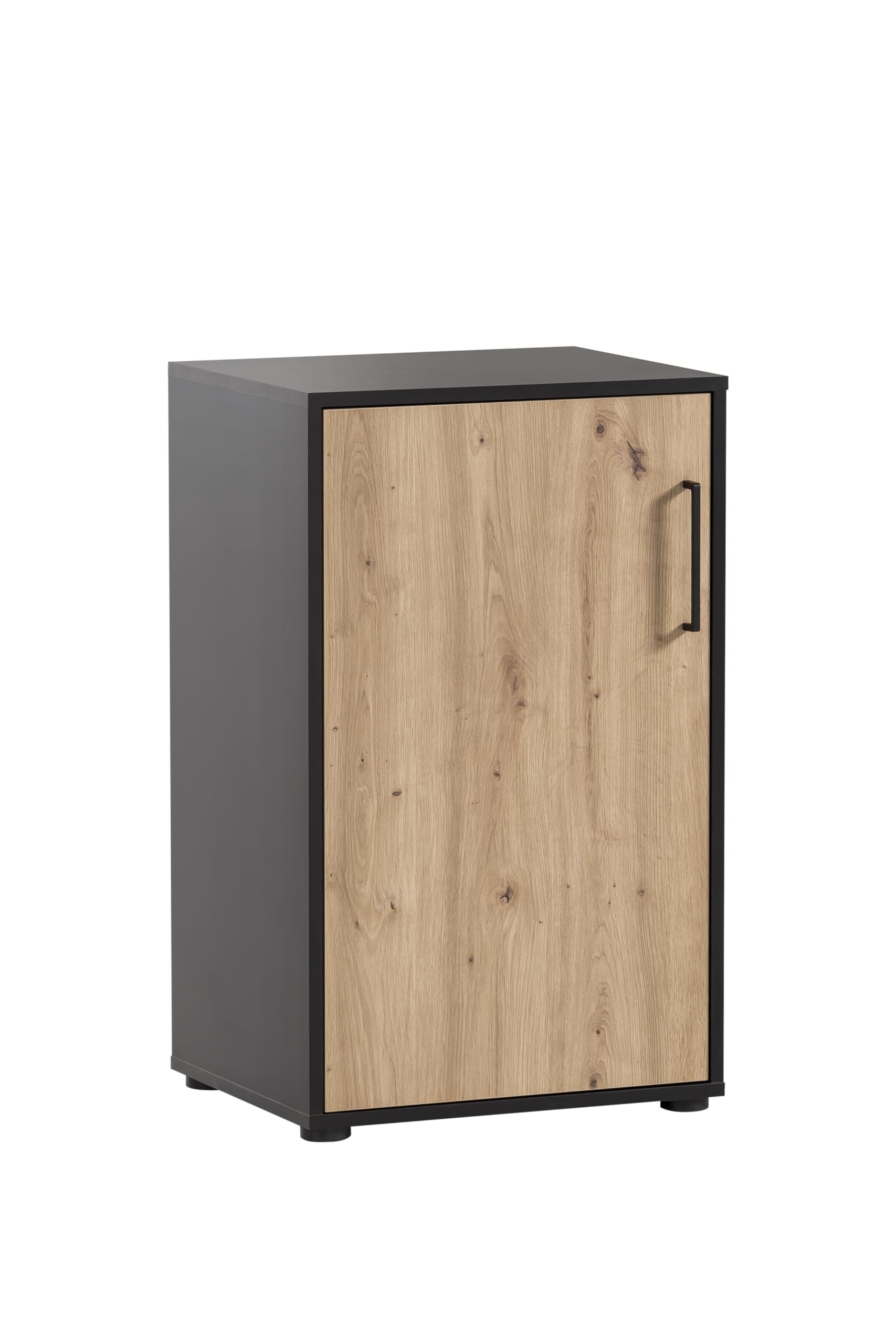 Schildmeyer Aktenschrank Aino 155719, Artisan Eiche Dekor/schwarz matt, 51 x 41 x 83,6 cm