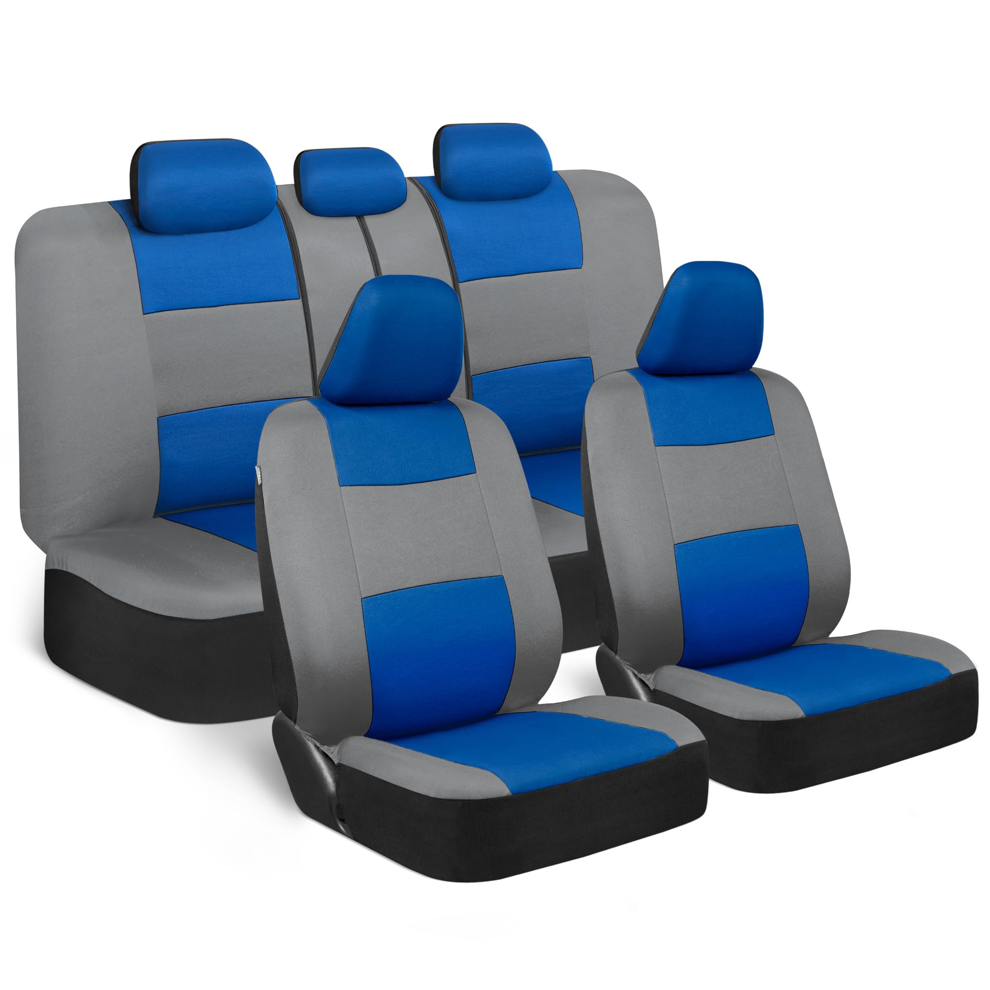 Photo 1 of BDK PolyPro Car Seat Covers Full Set in Blue & Gray – Front and Rear Split Bench Seat Covers for Cars, Easy to Install Car Seat Cover Set, Car Accessories for Auto Trucks Van SUV