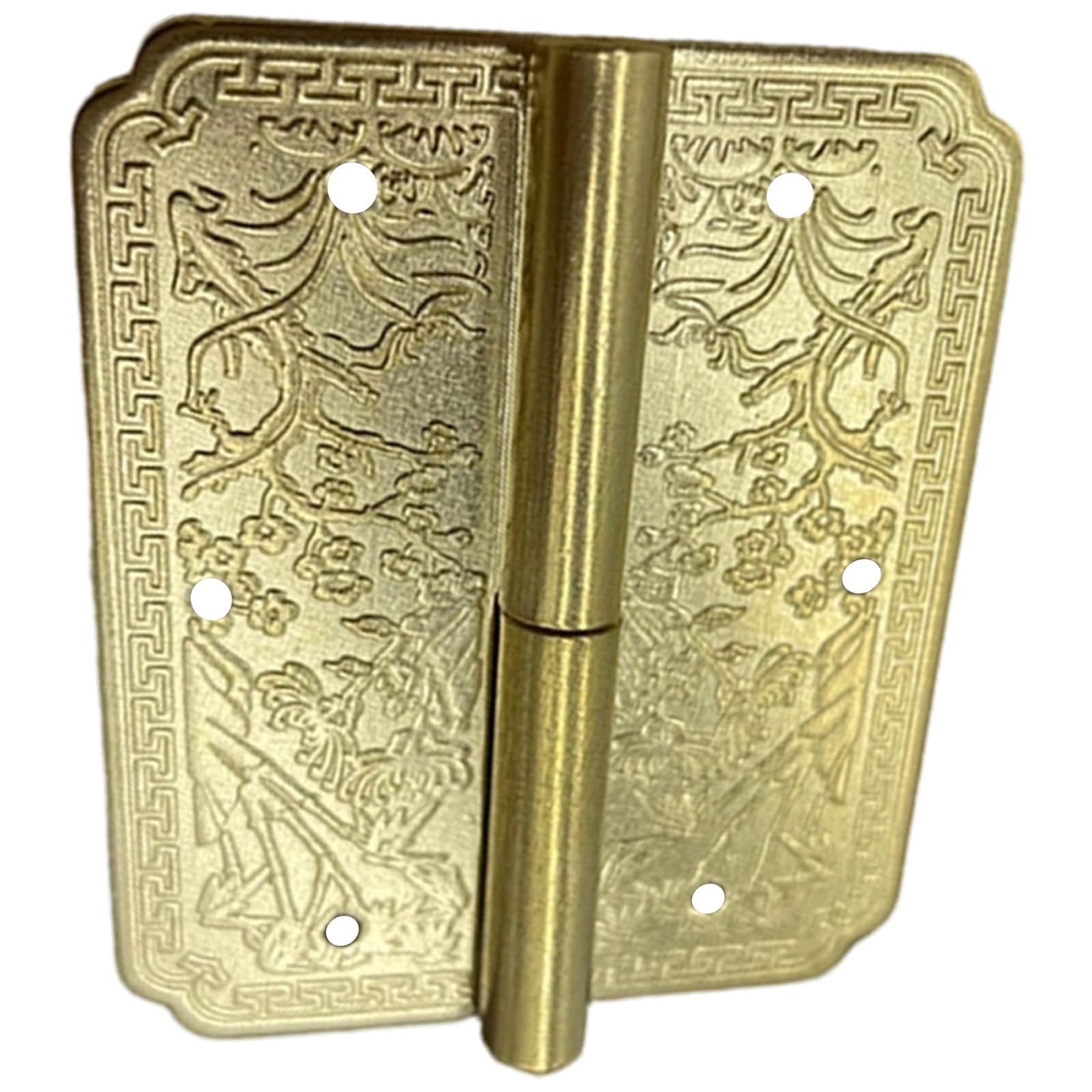 Shyyoulqe Plum Flower Bam Brass Cabinet Door Hinges Replacement Carved Drawer Door Hinge Decorative Fittings For Jewelry Box Easy To Use Carved Cabinet Drawer Hinge Decorative Fittings