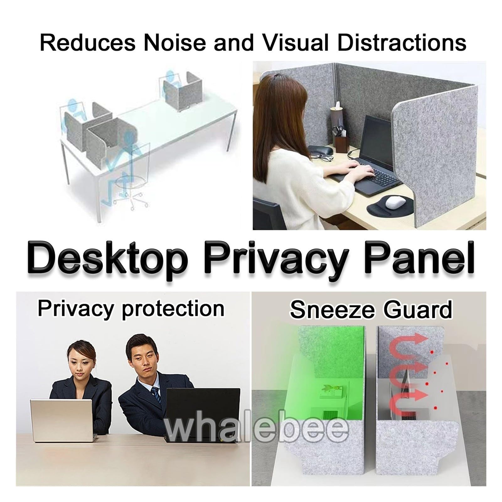 Partición Para Escritorios Divisor De Privacidad - En Forma De U, Plegable