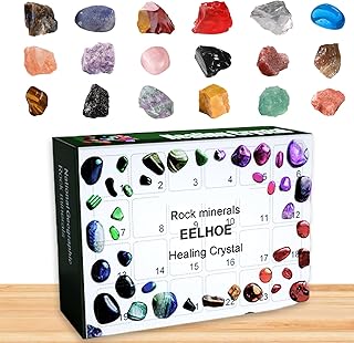 Minerals Advent Calendar 2022,Rock Collection Christmas Countdown Calendar - Rocks, Minerals & Fossils Advent Calendar Toy for Kids & Geology Enthusiasts Modgal