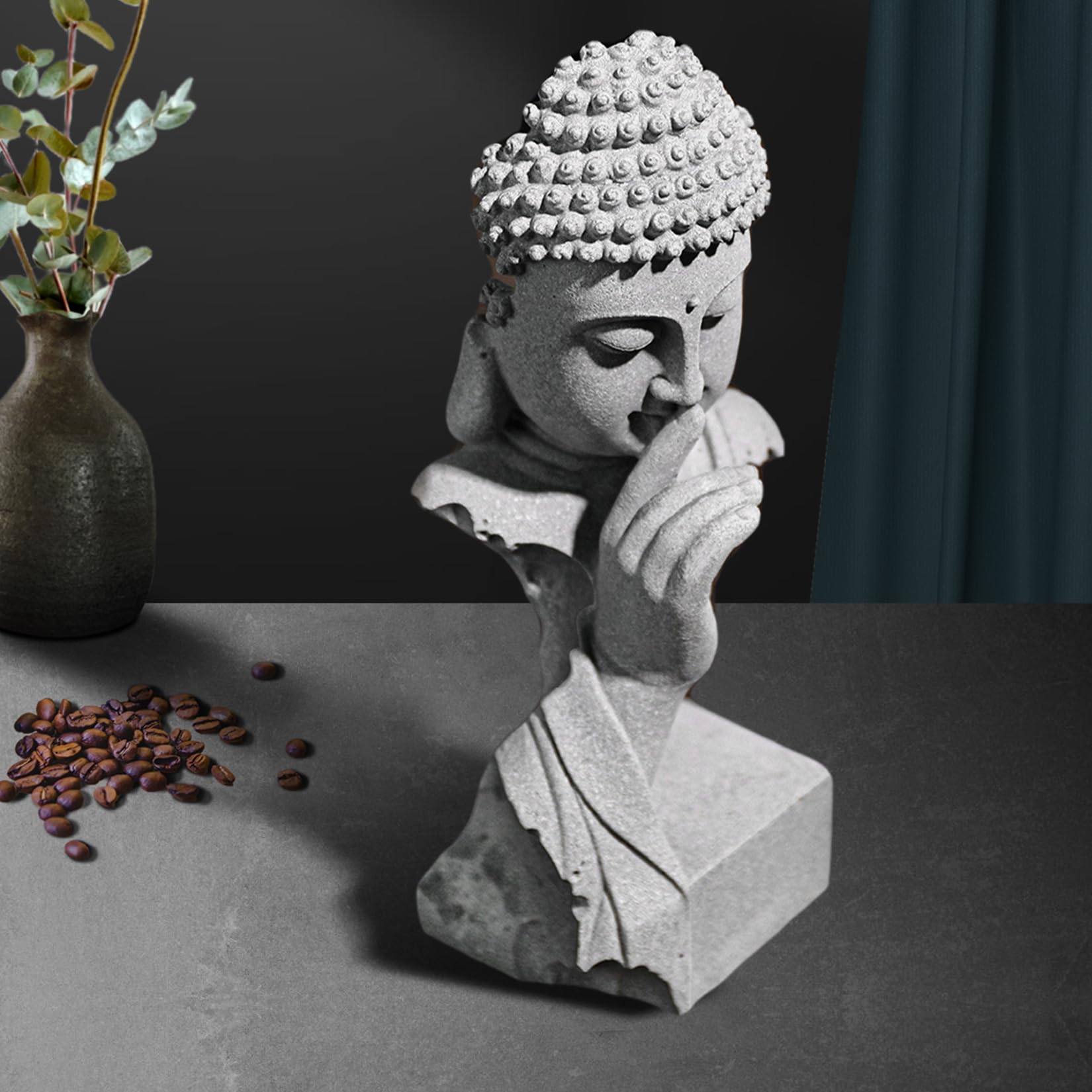 Figurine Bouddha Style Zen décorative Créez Une atmosphère Bouddha spirituelle Utilisable pour Statue Decoration Interieur Bouddha Exterieur Jardin etc(A)