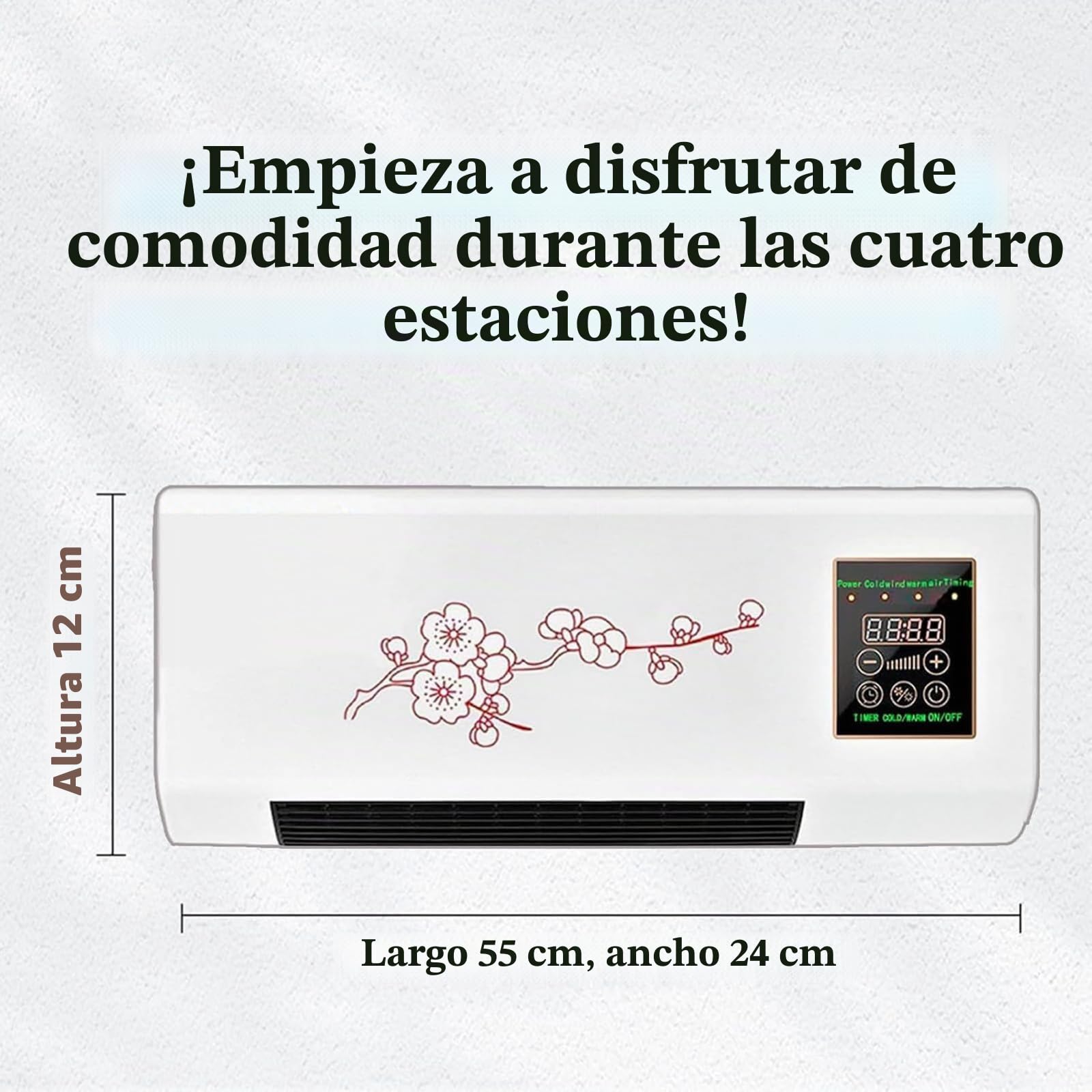 Aire acondicionado sin conductos, unidad de CA autoevaporadora portátil, montado en la pared con ventilador sin aspas y control remoto, sistema dividido fácil de instalar para dormitorio