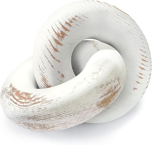 Miniatura 12 de EOSAHR Decoración de Nudo de Madera de Pino Boho - Decoración de Eslabones de Cadena de Madera para Mesa de Café, Estante de Libros y Mesa Auxiliar