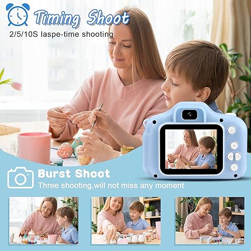 Miniatura 4 de hyleton Cámara digital selfie para niños, juguetes para niños de 3, 4, 5, 6, 7, 8, 9 años, regalo de cumpleaños de Navidad para niñas y niños con