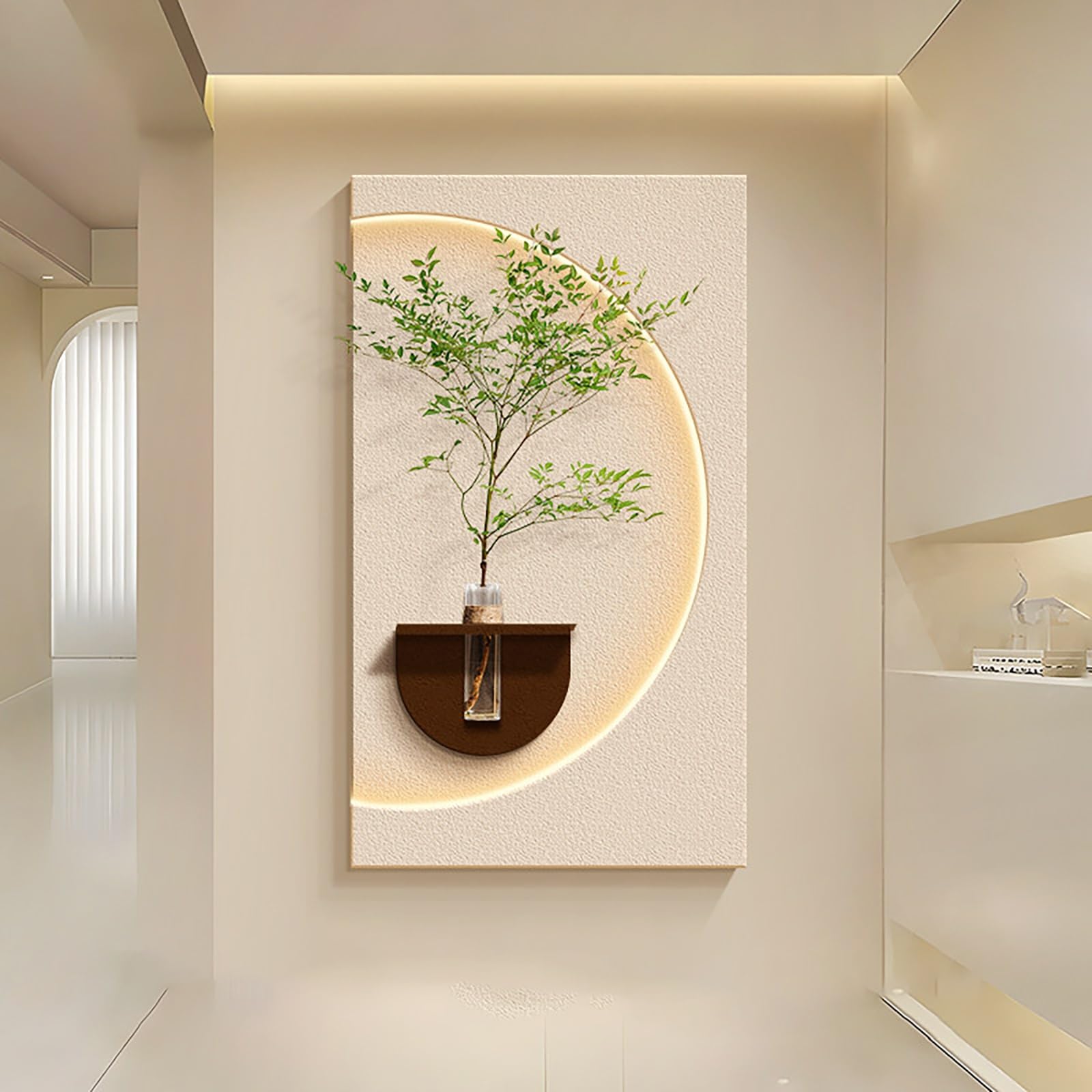 ZCQMSCWW 3D LED Minimalist Sandstone Textured Wall Sculpture Decor, Warm Light with Remote & Plug-in for Living Room, Study, Entrance(A,120 * 70cm/47.2 * 27.5in)