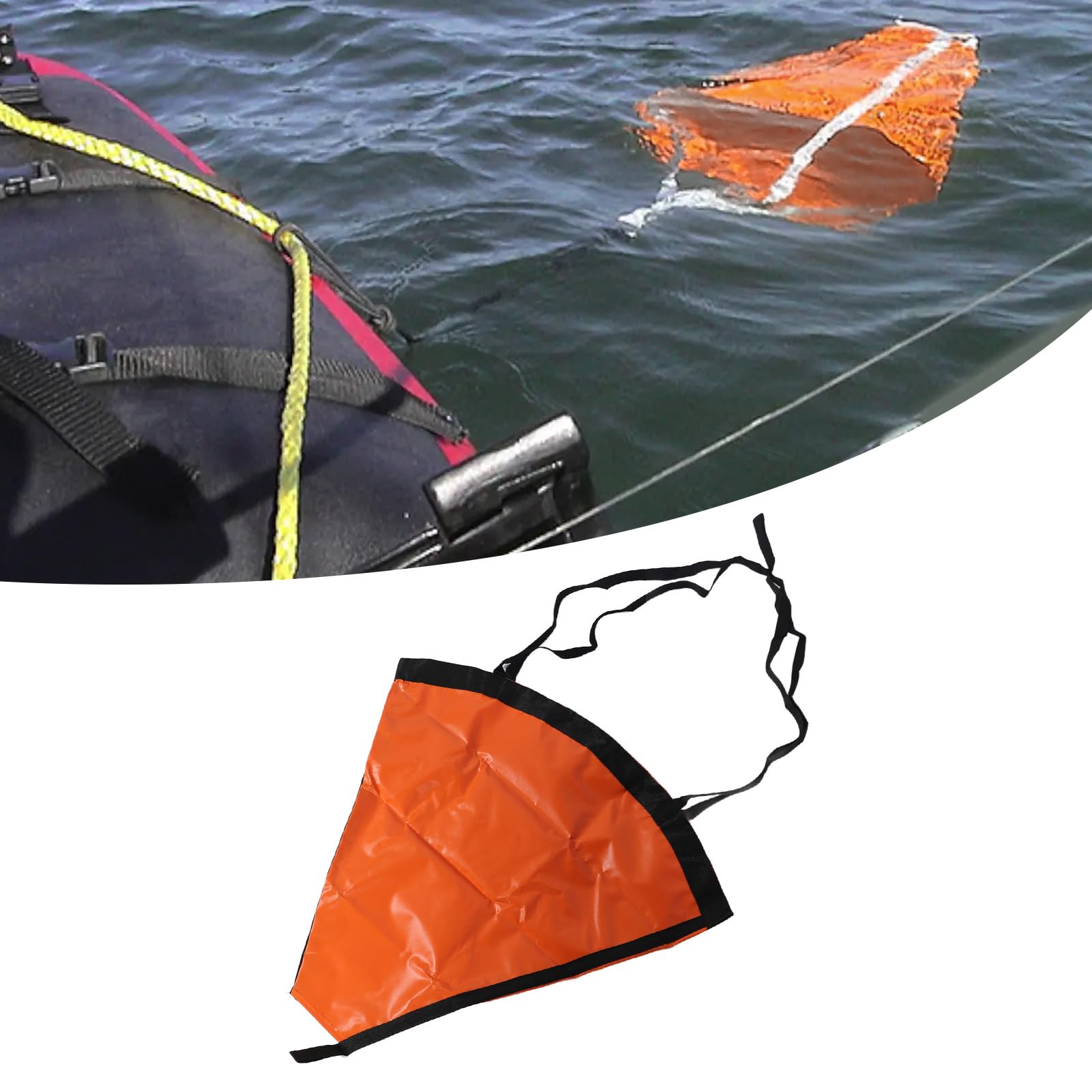 Driftsocke, Drogue Orange Marine Anchor Tragbar, Gut Sichtbar für Marineboote (32 Zoll, passend für 16-20-Fuß-Boote)