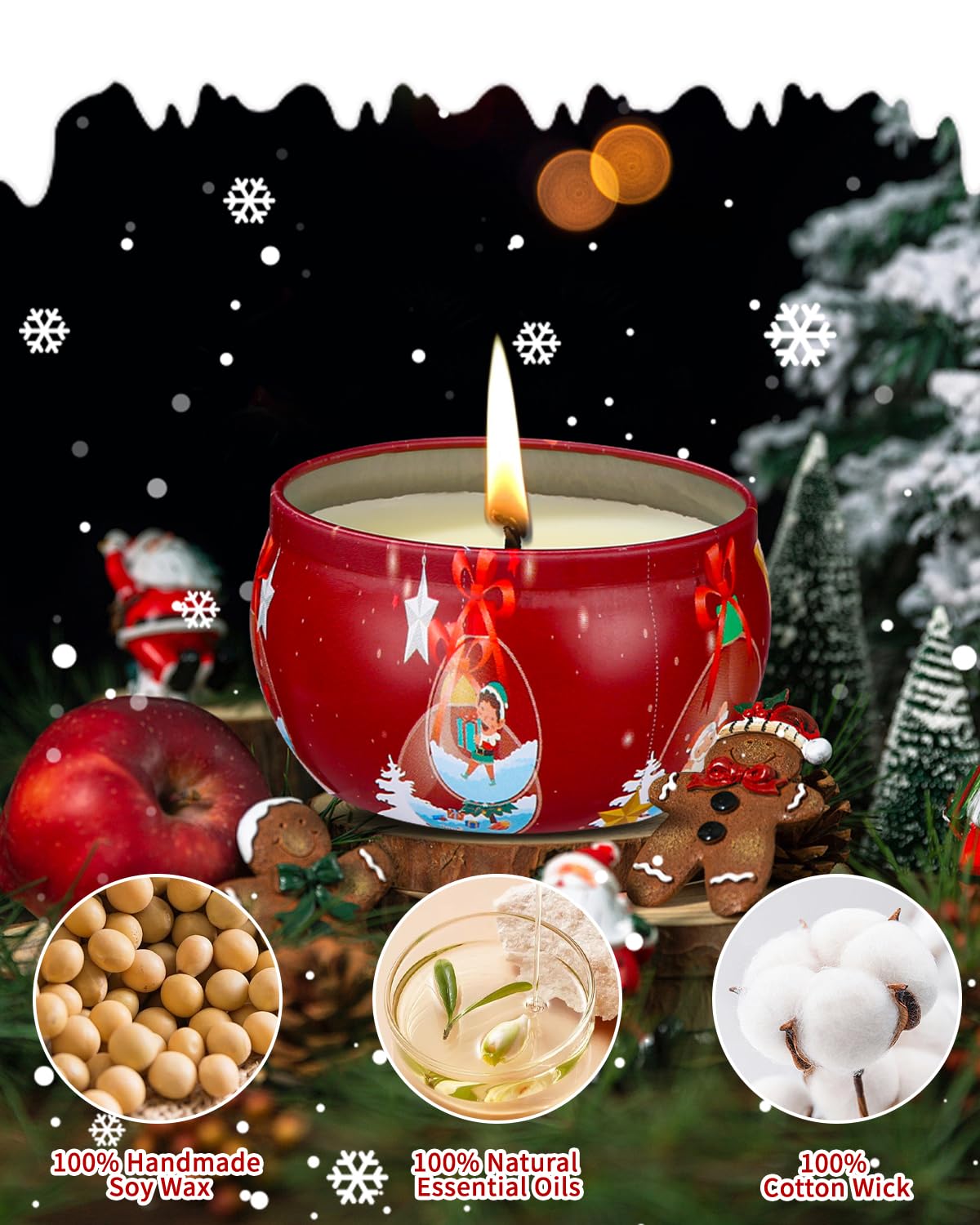 4 Stück Duftkerzen, Duftkerzen Geschenkset, 2,5 OZ Sojawachs Aromatherapie Kerzen,Damen Aroma Kerze Geschenk-Set für Geburtstag Geschenk, Valentinstag