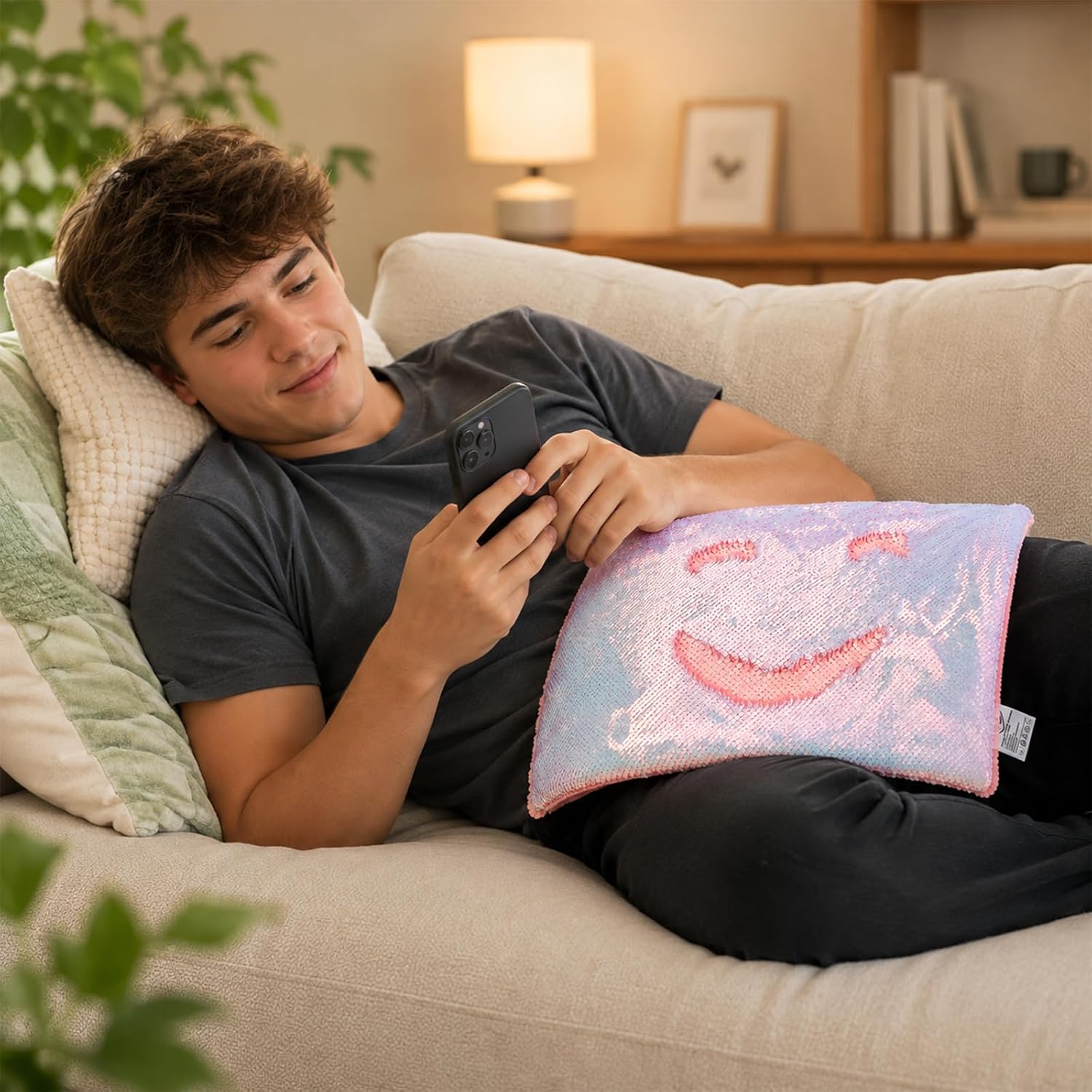 NIULAFR Weighted Lap Pad for ADHD & Alzheimer's, 5 lb Sensory Blanket with Plush Sequin Fabric