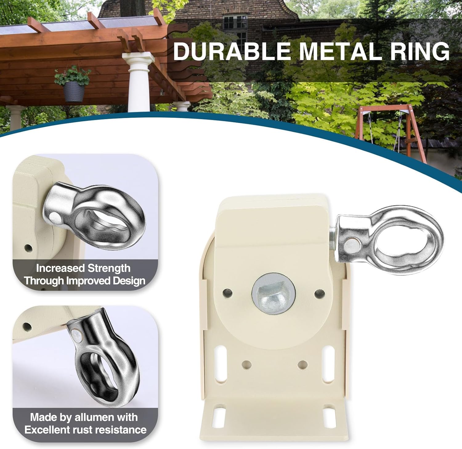 Coolaroo Shade Brackets with Metal Ring, Replacement Parts,Compatible with Coolaroo Exterior Roller Shade(Sand,1 Pair)