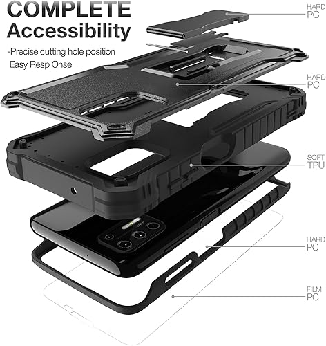 Miniatura 5 de FITO Funda para Moto G Stylus 2021, doble capa a prueba de golpes resistente para teléfono Motorola G Stylus 2021 con protector de pantalla, soporte