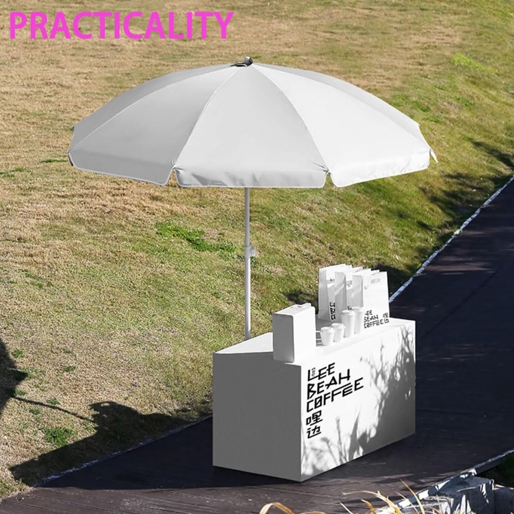 Ombrellone da esterno per patio, 2,4 m/7,8 piedi, rotondo e portatile, ideale per giardino, spiaggia, terrazza, prato, cortile, mercato, tavolo, blu navy.