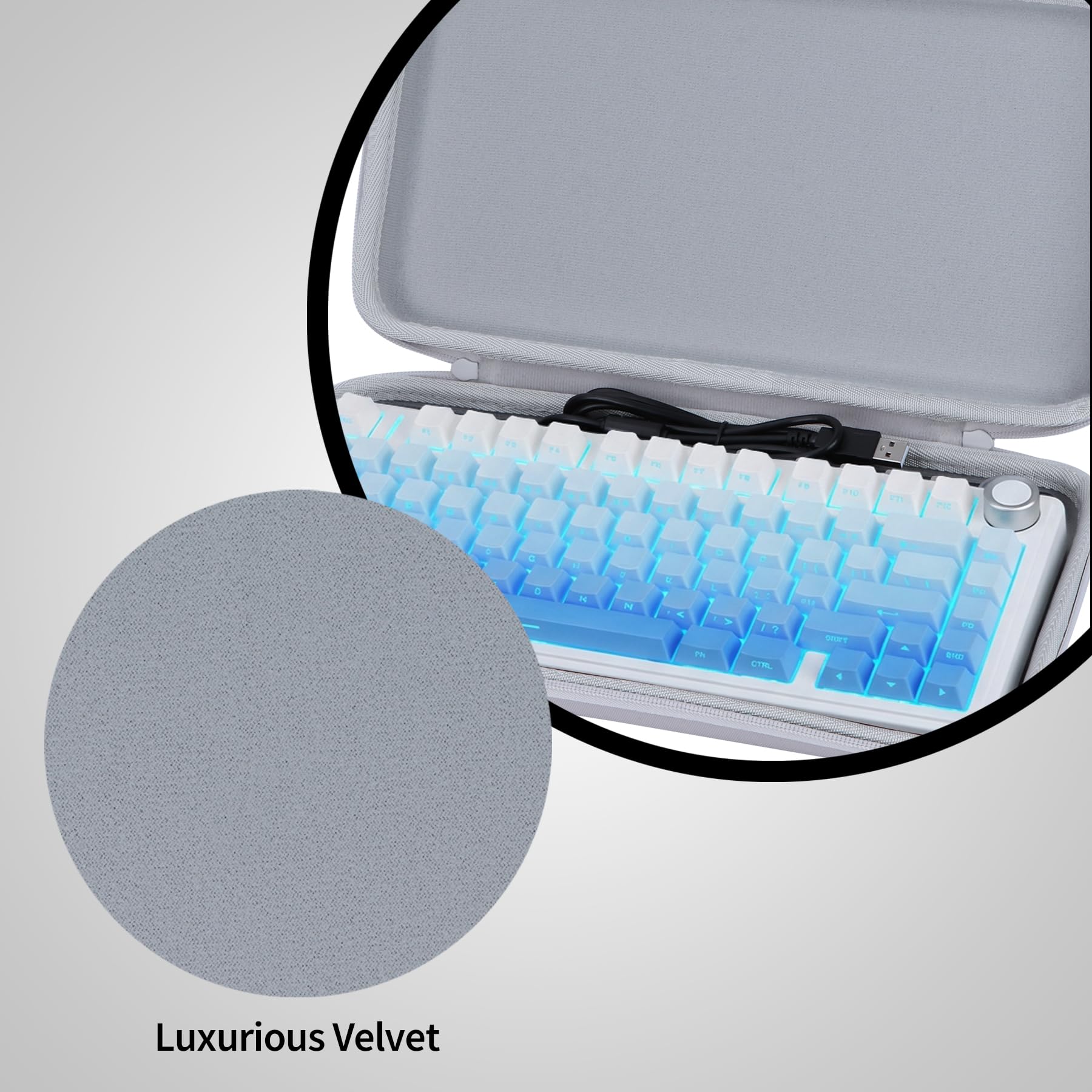 Hart Schutzhülle Kompatibel mit 75% Aula F75/F75 PRO/F75 Max/AJAZZ AK820/RK Royal Kludge M75/RK84/YUNZII B75 PRO/NEWMEN GM326/Corsair K65 Plus Mechanische Tastatur Gaming (Grau)