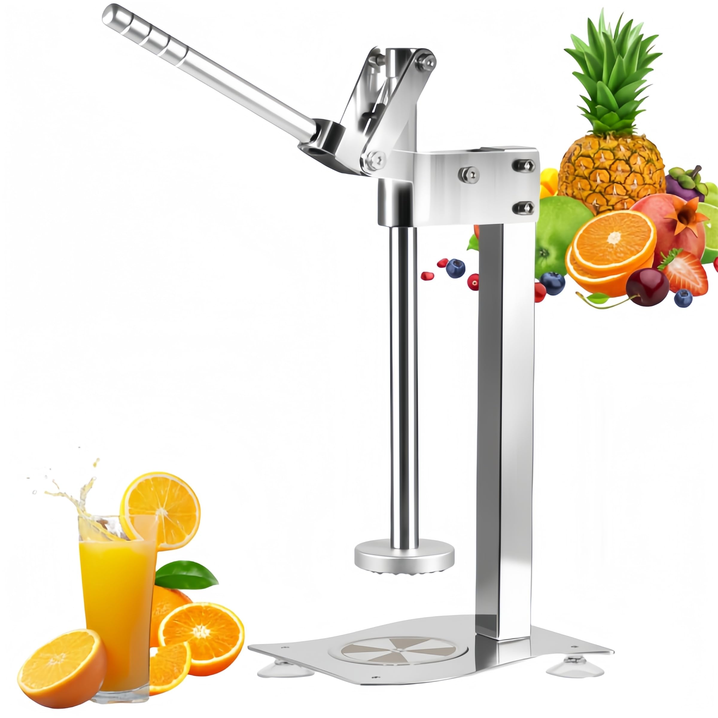 Photo 1 of Lemon Press Squeezer, Heavy Duty 304 Stainless Steel Lemon Smasher Manual Juicer, Hand Press Fruit Citrus Juicer Squeezer Nut Crusher, with Labor-Saving Handle & Suction Cups