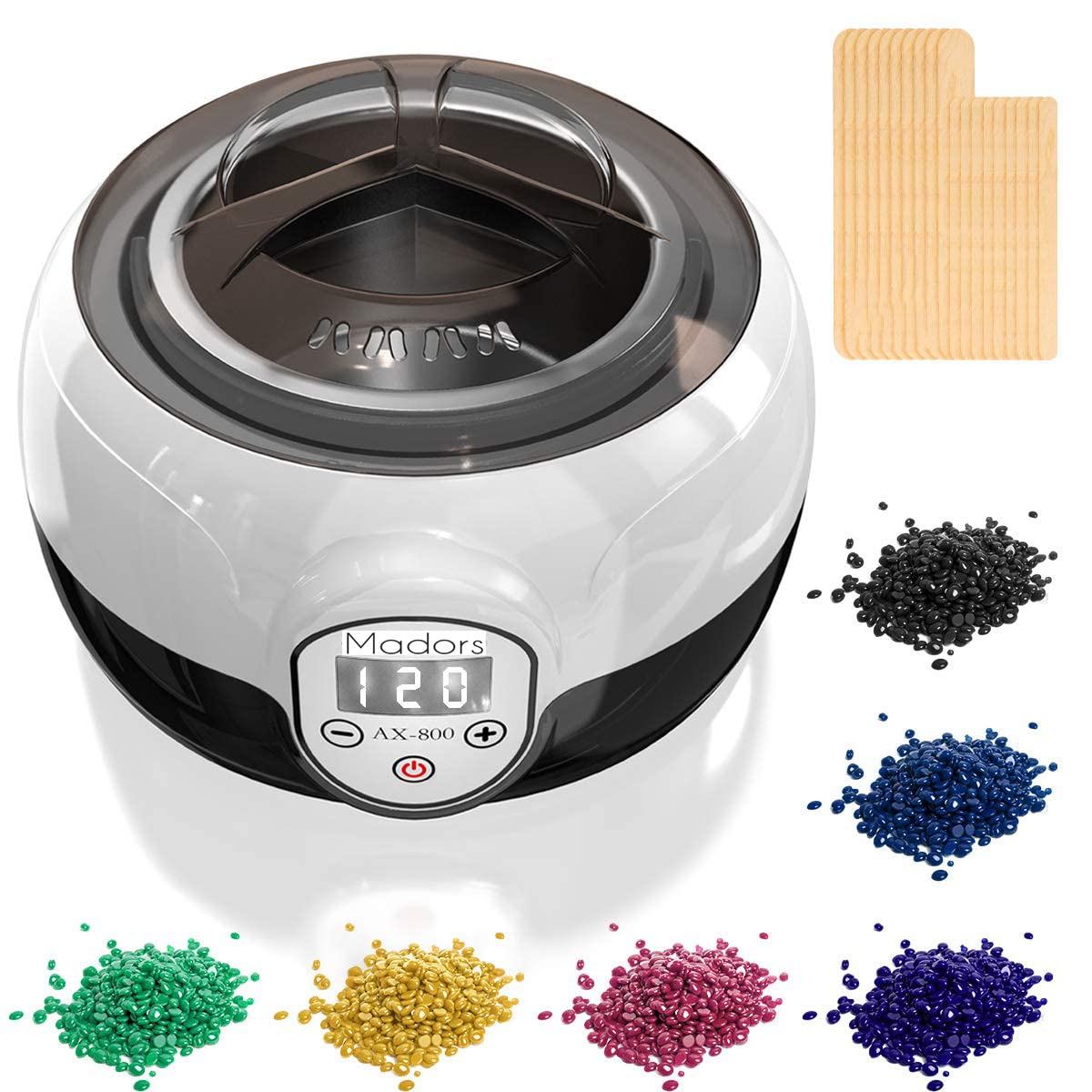 Waxing Kit Wax Warmer for Women - Madors Wax Kit Wax Pot Wax Machine for Body Legs Eyebrows Armpits Bikini Brazilian Wax Kit with Hot Wax Beads…
