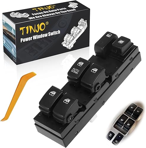 93570-1F370 Interruptor de Control de Ventana Eléctrico Delantero Izquierdo del Conductor Compatible con 2005-2010 Kia Sportage LX Reemplazar#
