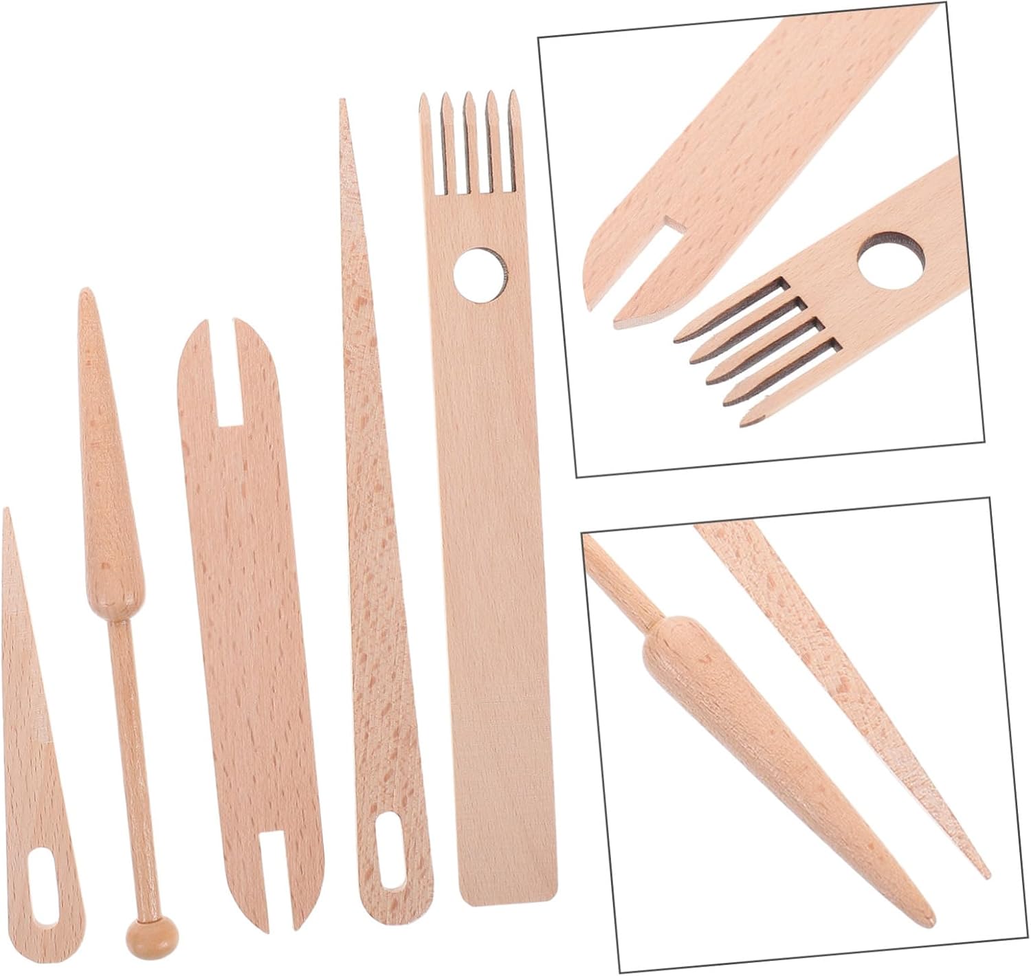 OSALADI 1set Mini Weaving Kit Needles Portable Wooden Weaving Tools for Tapestry Making for Travel and Crafting The Go for Beginners and Enthusiasts