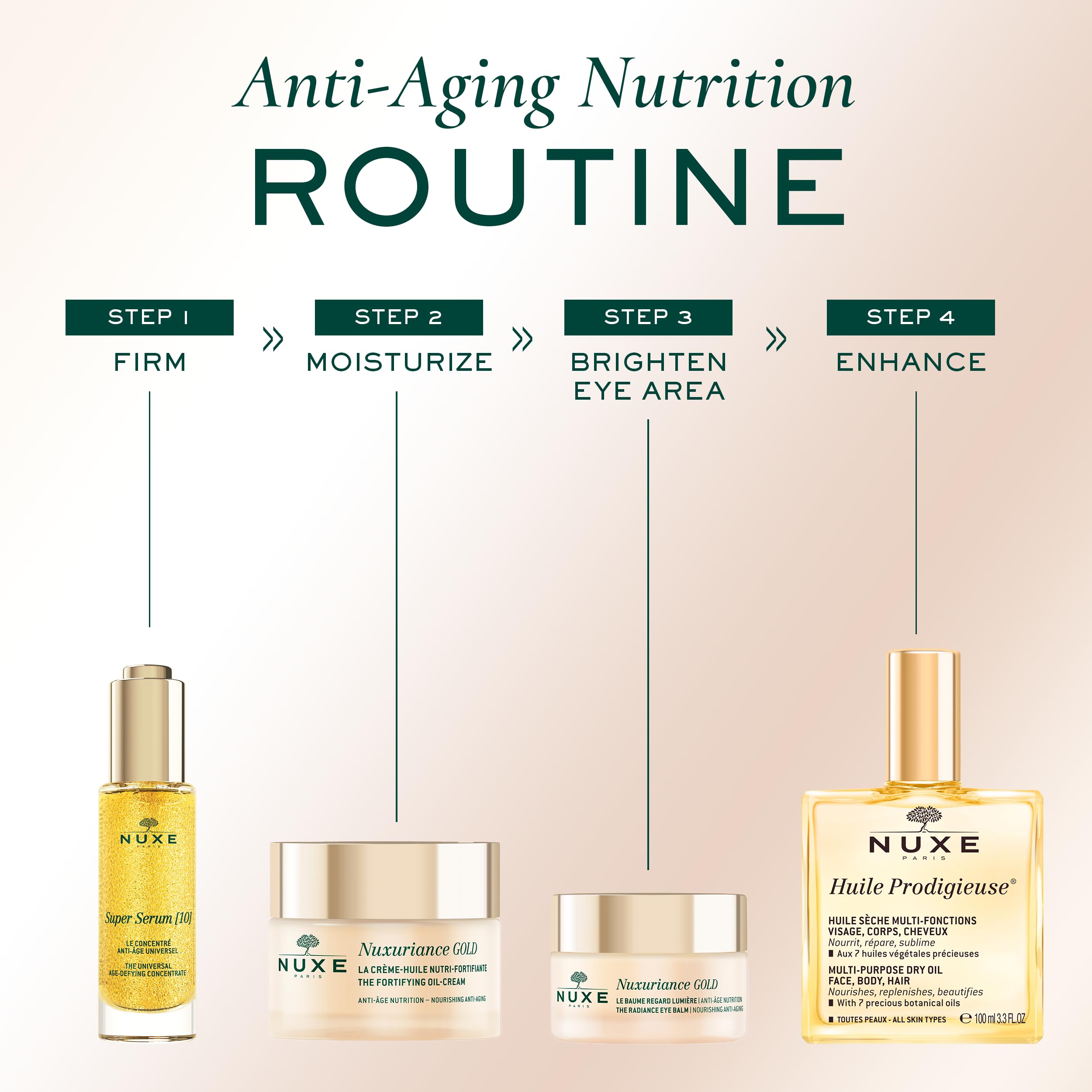 Nuxe Nuxuriance Gold Radiance Eye Balm, Anti-Aging, Firming Eye Contour Hydration with Hyaluronic Acid & Botanical Extracts, 0.51 Fl Oz