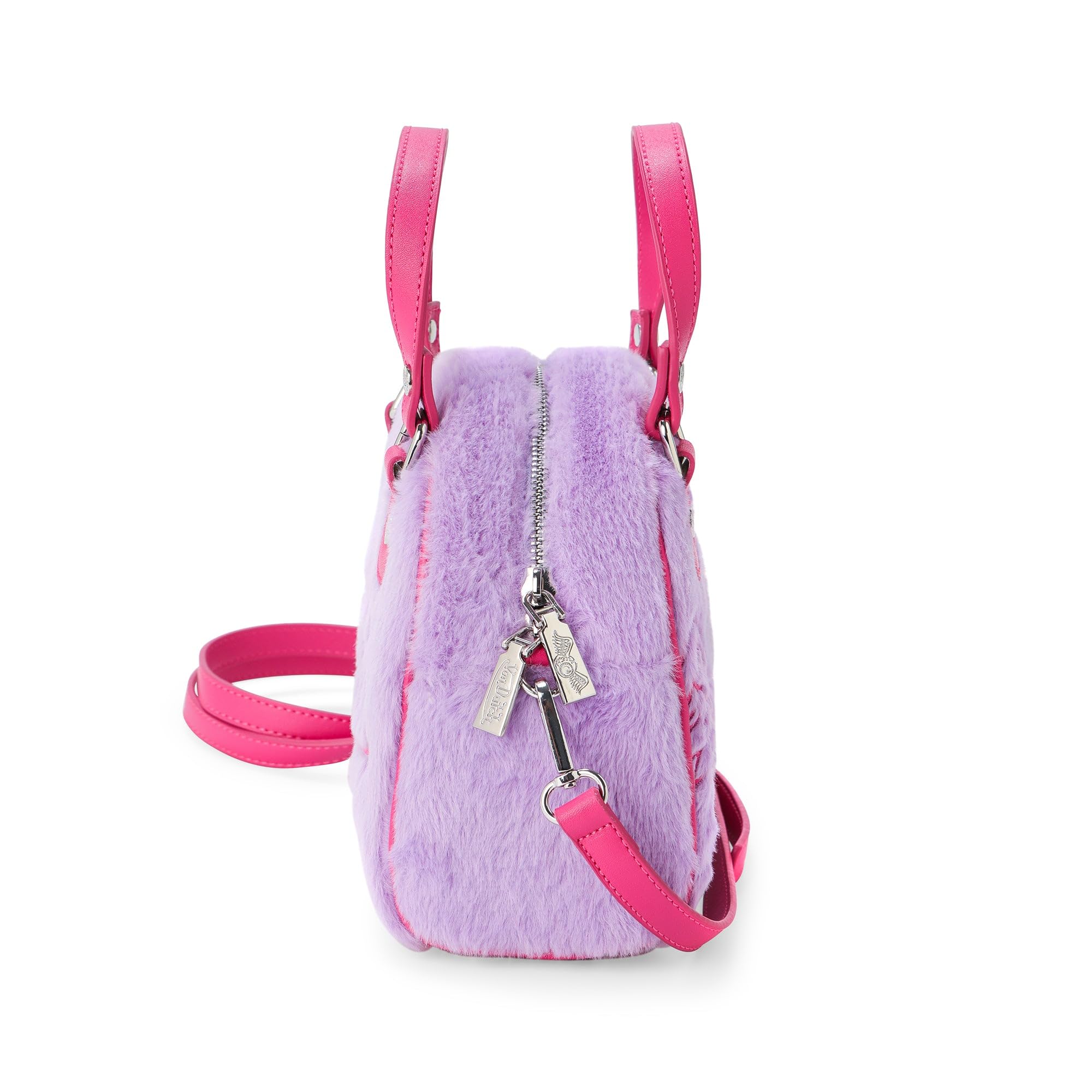 Von Dutch Womens Furry Bowling Bag Purse - Stylish Women's Handbag with Adjustable Strap, Spacious Interior, and Iconic Logo Design (Bubblegum Furry)