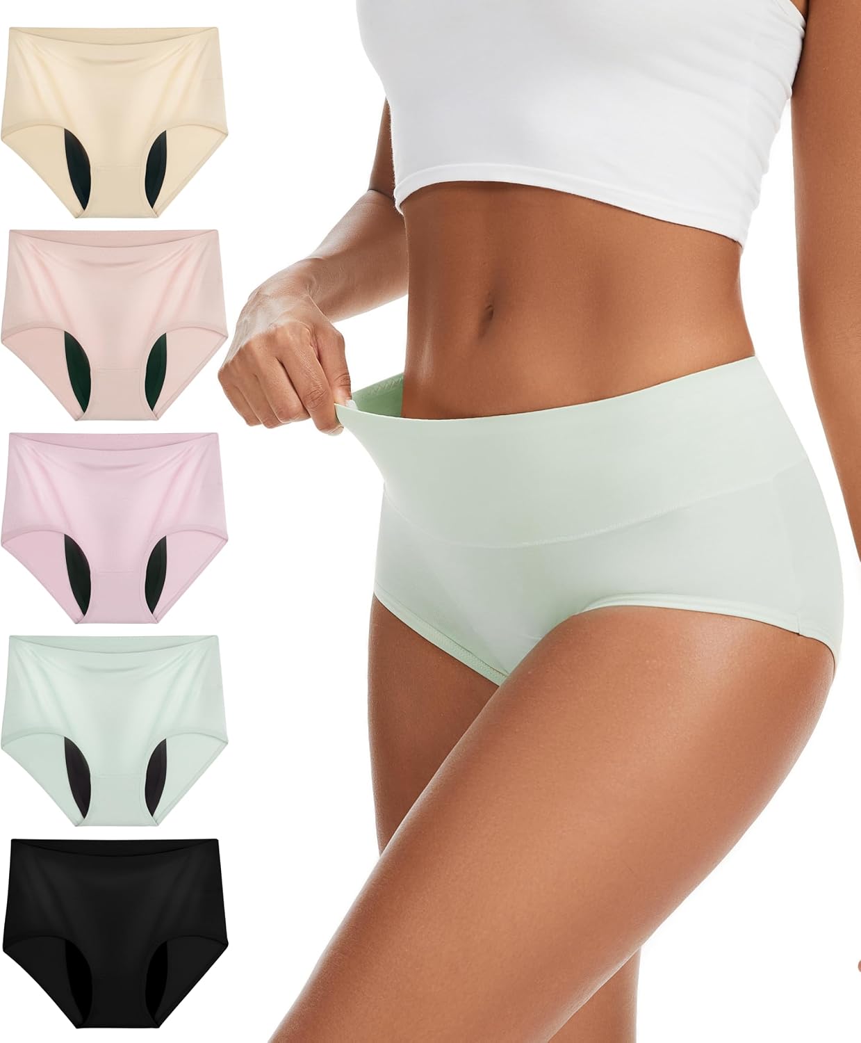 YESWEL Women's Washable Incontinence Underwear 60ml 5, MulticolorA Small