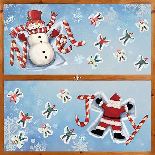 Miniatura 34 de Horaldaily 221 calcomanías de Navidad para ventana, bolas de Navidad, ramas de nieve para el hogar, suministros de fiesta, tienda, ventana