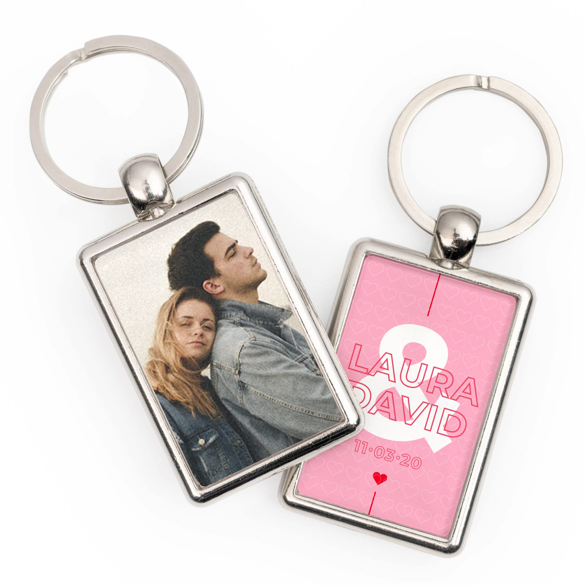 Wanapix | Llavero Personalizado con Foto | Llavero Metálico Personalizado con Foto y Textos | Llavero para Regalar en una Ocasión Especial | Llavero de Pareja, Económico Ideal para Regalar