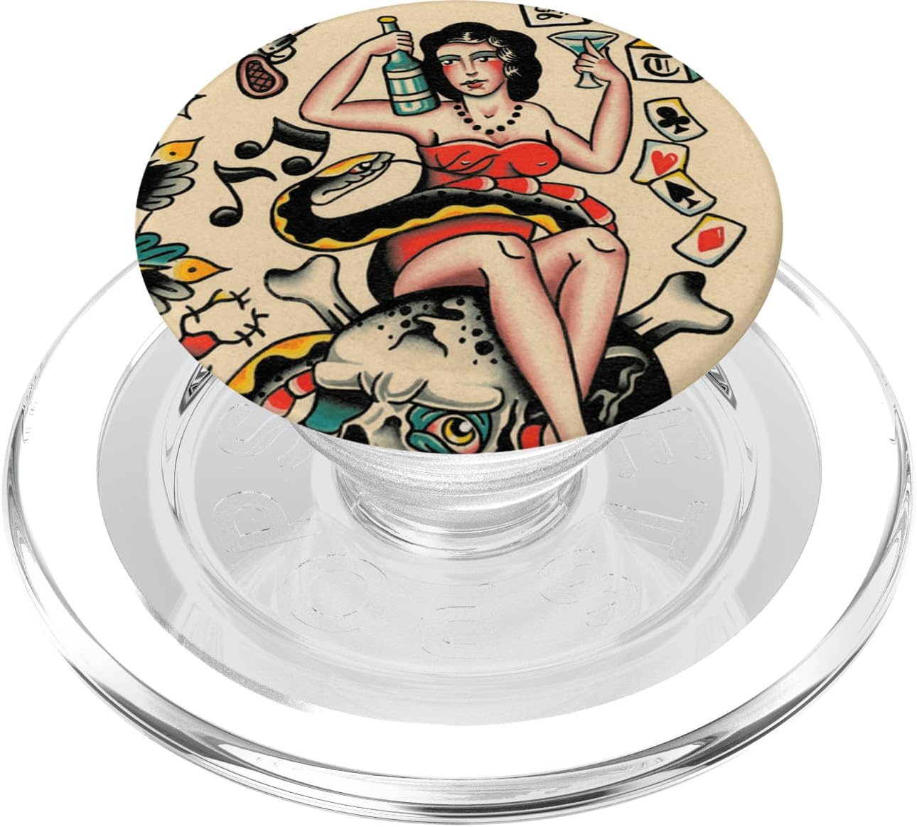 American Traditional Tattoo Old School Tattoo Pattern PopSockets MagSafe PopGrip for iPhone