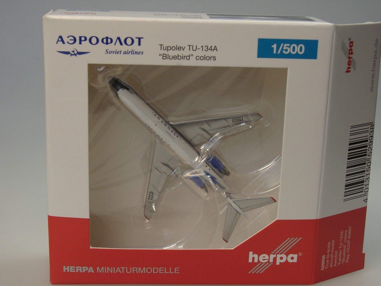 Amazon.co.jp: Herpa 1/500 完成品 ロシア Russia AEROFLOT Tupolev TU